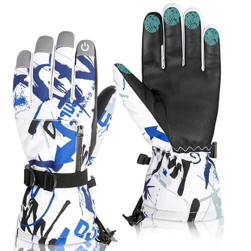 Durio Skihandschuhe für Herren und Damen Wasserdicht rutschfest Winter, Sport Winterhandschuhe zum Skifahren Snowboarden Fahrrad Laufen Klettern Wandern für Eltern-Kind-Outdoor Blau M Durio Skihandschuhe für Herren und Damen Wasserdicht rutschfest Winter, Sport Winterhandschuhe zum Skifahren Snowboarden Fahrrad Laufen Klettern Wandern für Eltern-Kind-Outdoor Blau M von Durio