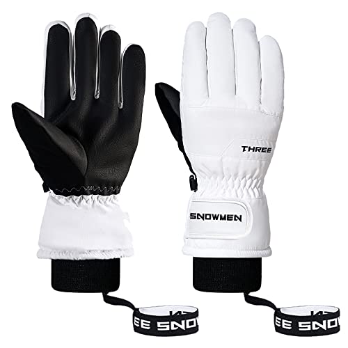 Durio Handschuhe Winter - Touchscreen Skihandschuhe Herren Damen Fahrradhandschuhe Motorrad Handschuhe Thermohandschuhe Winter Damen Weiß M von Durio