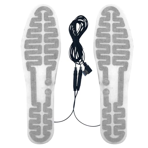 Duroecsain Beheizte Einlegesohlen – Elektrischer Fußwärmer, wiederaufladbar über USB, beheizte Einlegesohlen in zwei Größen für Sneakers, Stiefel, Lederschuhe, Jagd, Arbeit im Freien, Wandern von Duroecsain