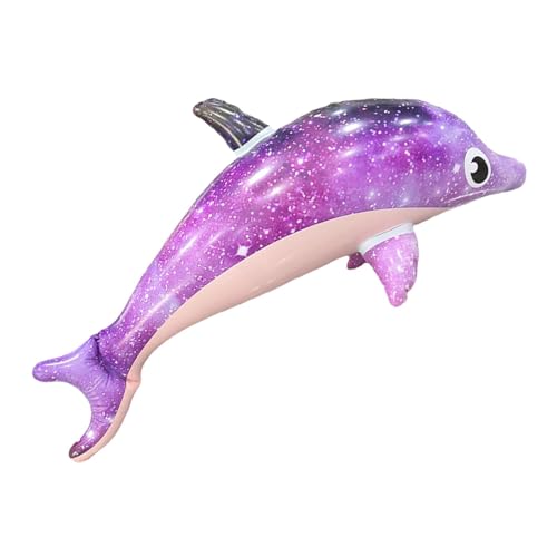 Duroecsain Delphin-Schwimmer, Delfin-Pool-Schwimmer,Starry Cute Dolphin Floatie aufblasbare Tiere für Pool - PVC Blow Up Aquatic Themed Decor Foto-Requisiten für Luau, Strand, Wasserpark, Geburtstag, von Duroecsain