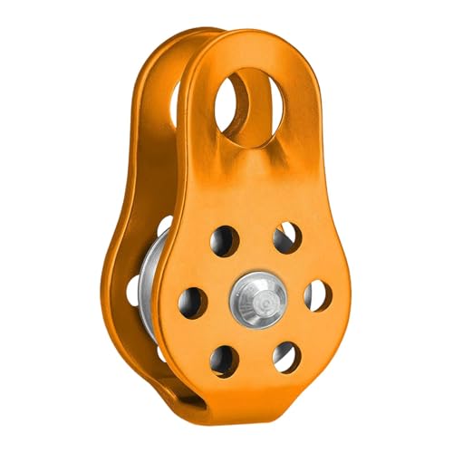 Duroecsain Kletterrolle, Kletter-Sicherheitsrolle | Aluminium-Kletterrolle | 20KN Single Sheave Fixed Eye Rock Rope Pulley, Outdoor-Survival-Tool zum Klettern für Höhenüberquerungen von Duroecsain