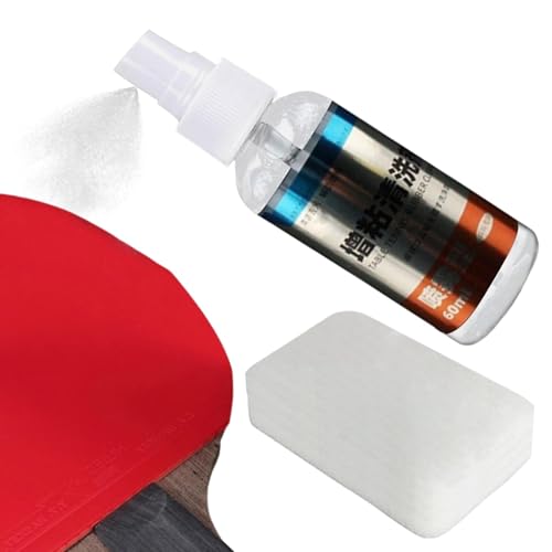 Duroecsain -Pong-Reiniger – Professionelles Tischtennis-Pflegeset mit 60 ml Spray und Schwamm | Tragbares Tischtennis-Reinigungsset für Pflege und Pflege von Duroecsain