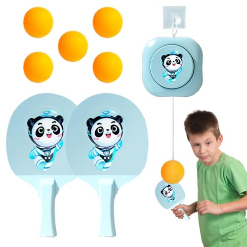 Duroecsain Tischtennis-Trainingsset, hängender Tischtennistrainer - Aufhängbares elastisches Tischtennis-Trainer-Set für Kinder,Tragbares interaktives Trainingsgerät, multifunktionales von Duroecsain