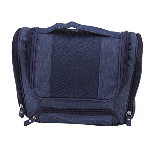 Badezimmer-Reisetasche, tragbares Handheld-Design, 300D, kationisch, wasserdicht, Make-up-Aufbewahrungstasche, Reise-Kosmetiktasche (Navy Blue) von Dussdote