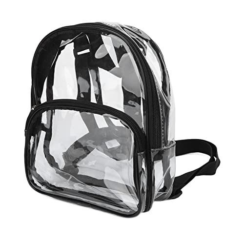 See Through Backpack, Mini Transparent Waterproof 2 Layer Storage Zipper Design PVC Wear Resistant Backpack for Travel von Dussdote