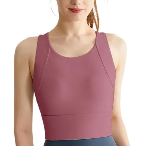 Posture Bra, One-Piece Fixed Yoga Vest, Womens' Sports Yoga Gym Running Bra Wirefree Padded, Correcting Gym Tops Fastening, Back Support Bra (XL,Rose Red) von Duyifan