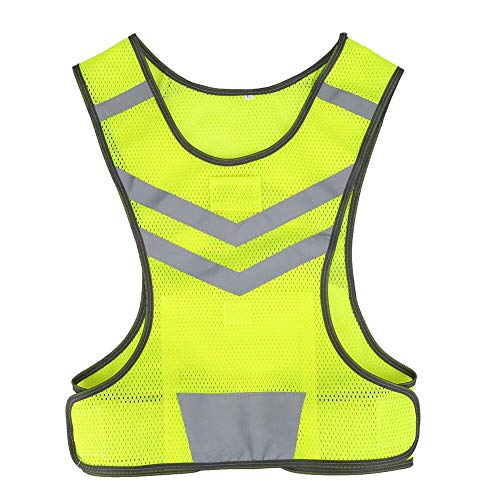 Dwawoo Reflektierende Weste, Laufweste Hohe Sichtbarkeit Fluoreszierende reflektierende Laufbekleidung Warnweste für Joggen im Freien, Radfahren, Laufen, Motorrad von VGEBY