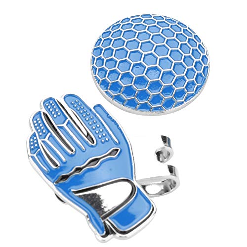 Dwawoo Golf Hat Clip, Handschuhform Golf Cap Clamp Edelstahl Golfclip mit Abnehmbarem Ballmarker(Blau) von Dwawoo