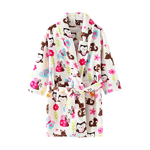 Bademantel Kinder mädchen, Badeponcho Kinder mit Taschen Baumwolle mit Kapuze Bademantel Kinderbademantel Saugfähiger Frottee Lang mit Gürtel Badeponcho Frotteekleid von Dwevkeful