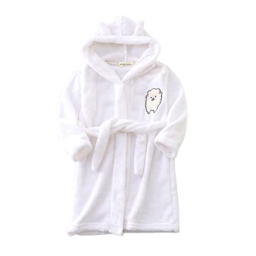 Bademantel Kinder mädchen 134, Badeponcho Kinder Lang Leicht mit Kapuze Morgenmantel Frotteekleid Frottee mit Taschen V-Ausschnitt Weicher Bathrobe Kinderbademantel von Dwevkeful