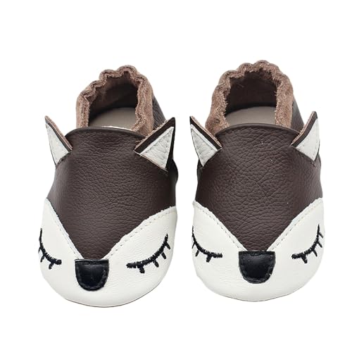 Barfußschuhe Baby Weichem Krabbelschuhe Lederpuschen Jungen Mädchen Antirutsch Hausschuhe Lauflernschuhe Leder Baby Winter Babyschuhe Pantoffeln von Dwevkeful