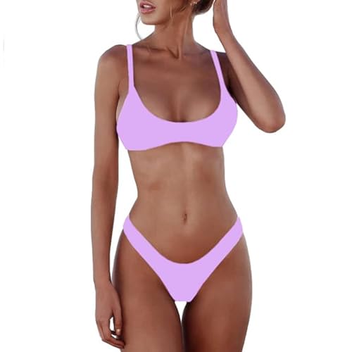 Bikini Unterteil Damen, Badeanzug Damen Push Up Rückenfrei Triangel String Schwimmanzug Bikini Sommer Leicht Große Größen Bademode Badeanzüge Zweiteiliger Sexy Swimsuit Badeanzug von Dwevkeful