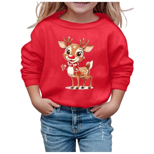 Dwevkeful Baby Weihnachtsoutfit, Langarmshirt Mädchen Warm Hochwertige Sweatshirt Strickpullover Mädchen ohne Kapuze Weich Weihnachtspullover Langarmshirt Weihnachten Pullover Weihnachtspulli von Dwevkeful