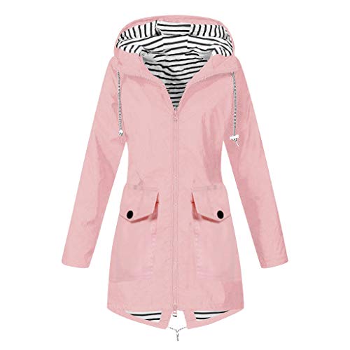 Damen Regenjacke, Wasserdicht Dünne Sommer Regenparka Regenanzug Mit Kapuze Atmungsaktiv Mit Tasche Mollig Regenponcho Regencape Reißverschluss Leicht Faltbar Regenjacke Raincoat von Dwevkeful