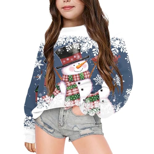 Dwevkeful Langarmshirt Mädchen 122, Strickpullover Mädchen Mädchen Hochwertige Langarmshirt Sweatshirt Weich ohne Kapuze Weihnachten Weihnachtspulli Warm Pullover Weihnachtspullover von Dwevkeful