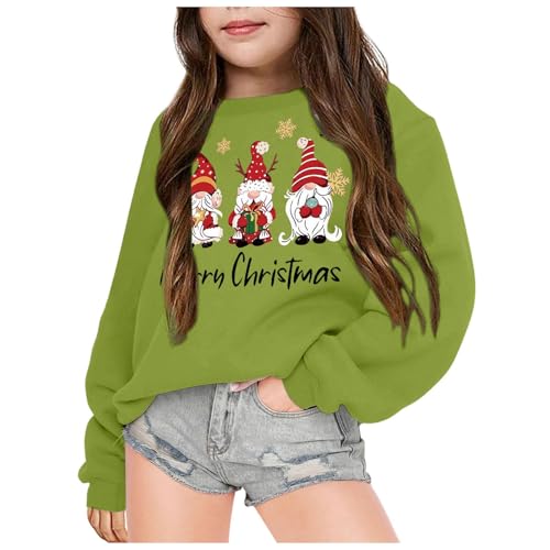 Dwevkeful Mädchen Pullover 116, Weihnachtspulli Kinder Warm Weich Strickpullover Weihnachtspulli Mädchen Weihnachten Weihnachtspullover Langarmshirt Hochwertige ohne Kapuze Sweatshirt Pullover von Dwevkeful