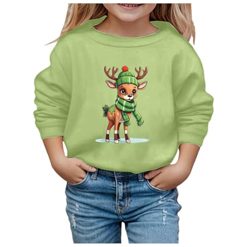 Dwevkeful Pullover Mädchen 116, Langarmshirt Mädchen Hochwertige Mädchen Weihnachtspulli Sweatshirt Weich Warm Langarmshirt Pullover ohne Kapuze Weihnachten Strickpullover Weihnachtspullover von Dwevkeful