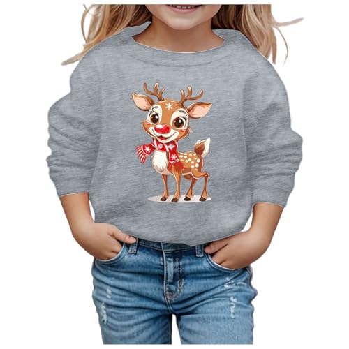 Dwevkeful Pullover Mädchen 116, Weihnachtspullover Kinder ohne Kapuze Weihnachten Sweatshirt Pullover Langarm Jungen Mädchen Strickpullover Weihnachtspulli Warm Hochwertige Langarmshirt von Dwevkeful