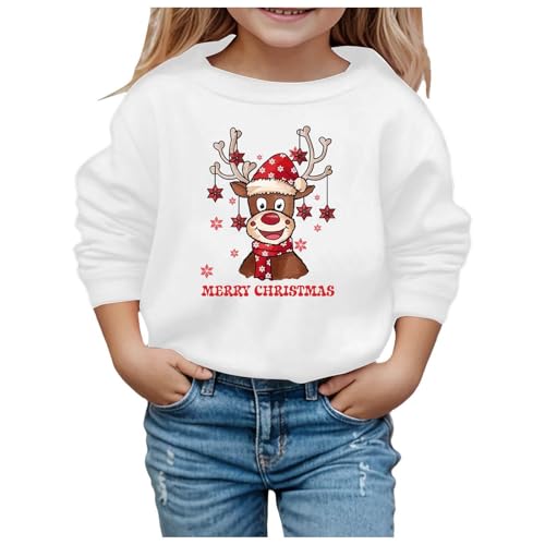 Dwevkeful Sweatshirt Mädchen 152, Weihnachtspulli Kinder ohne Kapuze Weihnachten Pullover Strickpullover Hochwertige Warm Mädchen Weihnachtspulli Langarmshirt Weich Sweatshirt Weihnachtspullover von Dwevkeful