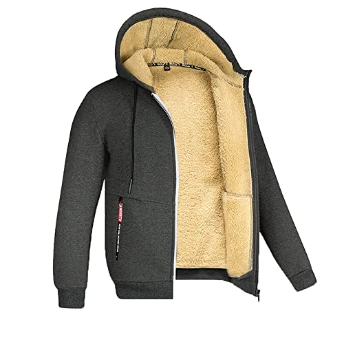 Trachtenjacken & -Strickjacken, Fleecejacke Herren Gefüttert Kapuzenpullover Hoodie Sweatjacke Trachtenjacke Langarm Jacke von Dwevkeful