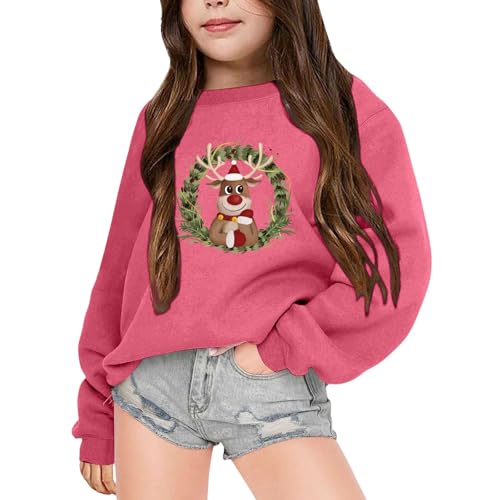 Dwevkeful Weihnachtskleid Mädchen, Langarmshirt Mädchen Weich Mädchen Hochwertige Weihnachtspullover Langarmshirt Weihnachten ohne Kapuze Sweatshirt Weihnachtspulli Warm Strickpullover Pullover von Dwevkeful