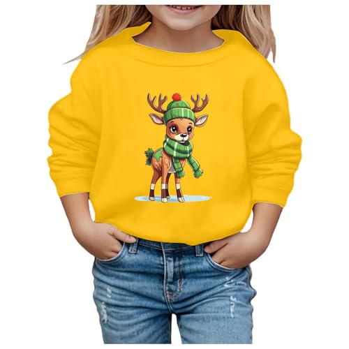 Dwevkeful Weihnachtspullover Kinder, Langarmshirt Mädchen Hochwertige Mädchen Weihnachtspulli Sweatshirt Weich Warm Langarmshirt Pullover ohne Kapuze Weihnachten Strickpullover Weihnachtspullover von Dwevkeful