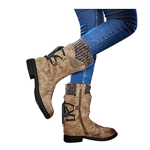 Halbstiefel Damen Mit Absatz Schwarz, Winterstiefel Damen Spitz Wildleder Stiefeletten Winterstiefel Halbhohe Bequemer Halbstiefel Gefüttert Leicht mit Schnalle Schlupfstiefel Westernstiefel von Dwevkeful