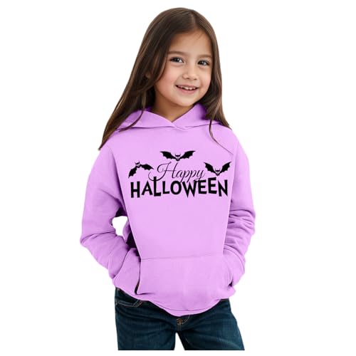 Halloween Shirt, Fleecejacke Kinder mit Kapuze Casual Sweatjacke Trainingsjacke Sport Leicht Fleecejacke Sweatshirt Langarm Warm Halloween Kostüm Hoodie Kapuzenpullover von Dwevkeful