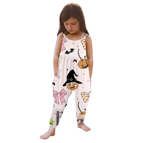 Halloween kostüm Teenager mädchen, Jumpsuit Kinder Lockere Loose fit Jumpsuit Overall Weiche mit Tasche Leichte Latzhose Strampler Spaghettiträger Ärmellose Romper Halloween Kostüm von Dwevkeful