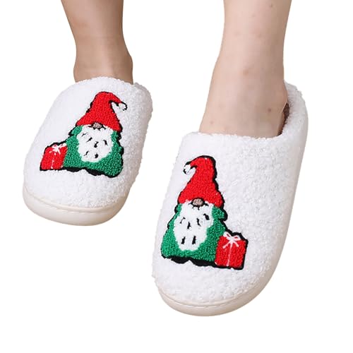 Herren Pantoffeln Geschlossen Für Dicke Füße, Hausschuhe Damen Weihnachts Warm Couple Hausschuhe Slippers mit Fussbett Lustig Antirutsch Filzpantoffeln Hauspantoffeln Weihnachtspantoffeln Pantoffeln von Dwevkeful