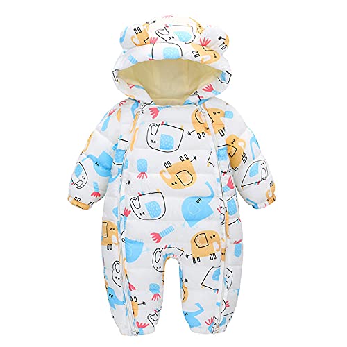 Jumpsuit Kinder Mädchen Fleece, Winteranzug Baby, Fleece Kleinkind Winterkleidung Strampelanzug Warm Langarm mit Kapuze Spielanzug Winteranzug Jungen Mädchen Neugeboreness Jumpsuit Schneeanzug von Dwevkeful