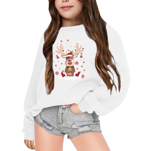 Kinder Pullover Mädchen, Weihnachtspullover Kinder Leicht Jungen Mädchen ohne Kapuze Sweatshirt Weihnachtspulli Warm Weihnachten Strickpullover Pullover Langarmshirt Sweatshirt von Dwevkeful