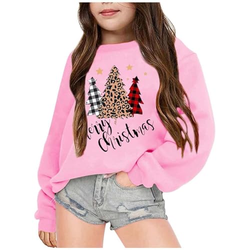 Pulli Mädchen 152, Weihnachtspullover Kinder Leicht Jungen Mädchen ohne Kapuze Sweatshirt Weihnachtspulli Warm Weihnachten Strickpullover Pullover Langarmshirt Sweatshirt von Dwevkeful