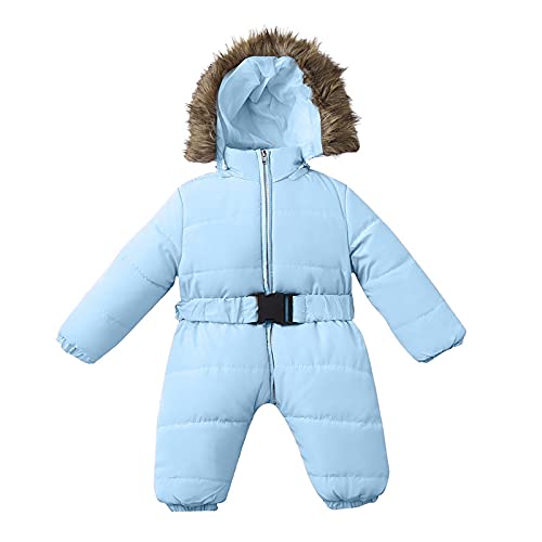 Schneeanzug Baby 74/80, Schneeanzug Baby, Winter Kleinkind Strampelanzug Winteranzug Langarm Jungen Mädchen Warm Winterkleidung Spielanzug mit Kapuze Fleece Schneeanzug Jumpsuit von Dwevkeful