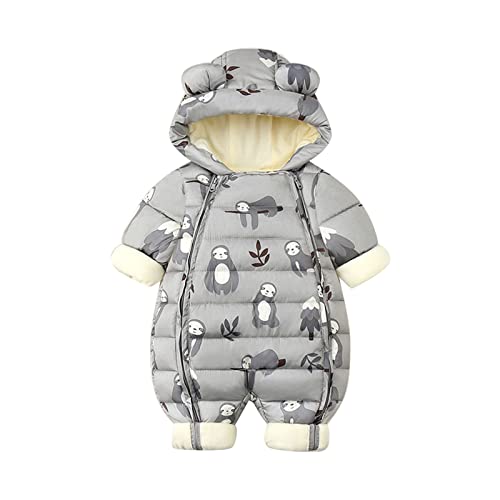 Schneeanzug Baby Junge 80, Winterjacke Baby Kleinkind Langarm Jumpsuit Winteranzug Warm Jungen Mädchen Schneeanzug Spielanzug Fleece mit Kapuze Winterkleidung Strampelanzug von Dwevkeful