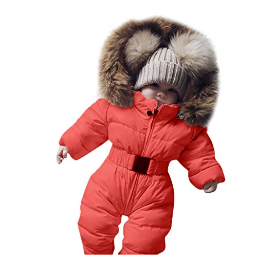 Schneeanzug Kinder 104, Baby Winterjacke Jungen Mädchen Jumpsuit Schneeanzug Warm Fleece mit Kapuze Winteranzug Spielanzug Langarm Kleinkind Strampelanzug Winterkleidung von Dwevkeful