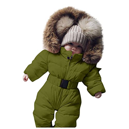 Schneeanzug Kinder 104, Winteranzug Neugeborene Baby Neugeboreness Fleece Langarm Jumpsuit Schneeanzug Warm Jungen Mädchen Spielanzug Winteranzug mit Kapuze Kleinkind Strampelanzug Winterkleidung von Dwevkeful