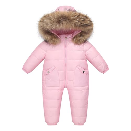 Schneeanzug Kinder 128, Winteranzug Neugeborene Baby Warm Neugeboreness Jumpsuit Schneeanzug mit Kapuze Kleinkind Jungen Mädchen Spielanzug Strampelanzug Langarm Fleece Winterkleidung Winteranzug von Dwevkeful