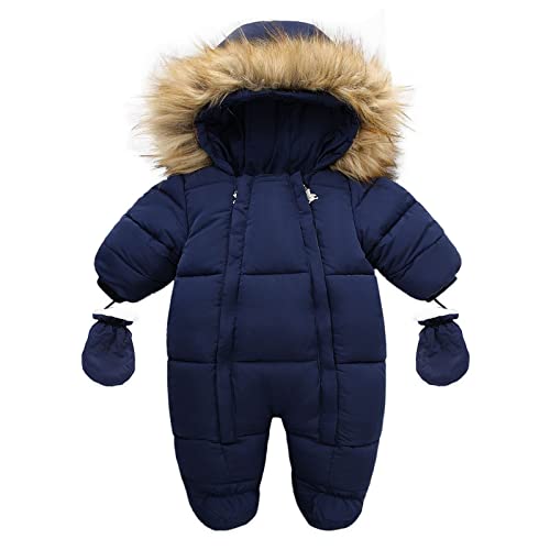 Schneeanzug Kinder 92, Baby Winterjacke, Winterkleidung Spielanzug Langarm Jungen Mädchen Warm Schneeanzug Jumpsuit Kleinkind mit Kapuze Fleece Winteranzug Strampelanzug von Dwevkeful