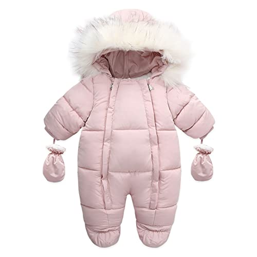 Schneeanzug Kinder Gr 98, Baby Winterjacke, Winterkleidung Spielanzug Langarm Jungen Mädchen Warm Schneeanzug Jumpsuit Kleinkind mit Kapuze Fleece Winteranzug Strampelanzug von Dwevkeful