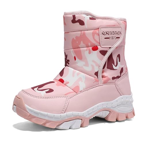 Schneestiefel Mädchen 36 Wasserdicht, Winterschuhe Mädchen Winddicht Winterstiefel Kurzschaft Stiefel Kinder Winter Winterboots Schlupfstiefel Gefütterte Warm Outdoor Schneestiefel Winterschuhe von Dwevkeful