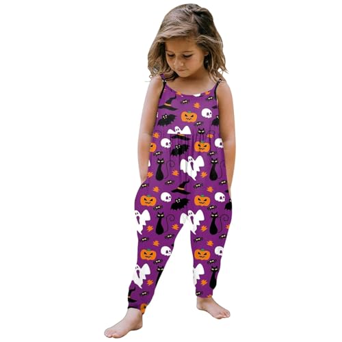 Strampler weiß zum bemalen, Jumpsuit Kinder, mit Tasche Romper Latzhose Loose fit Leichte Ärmellose Halloween Kostüm Strampler Weiche Spaghettiträger Lockere Overall Jumpsuit von Dwevkeful