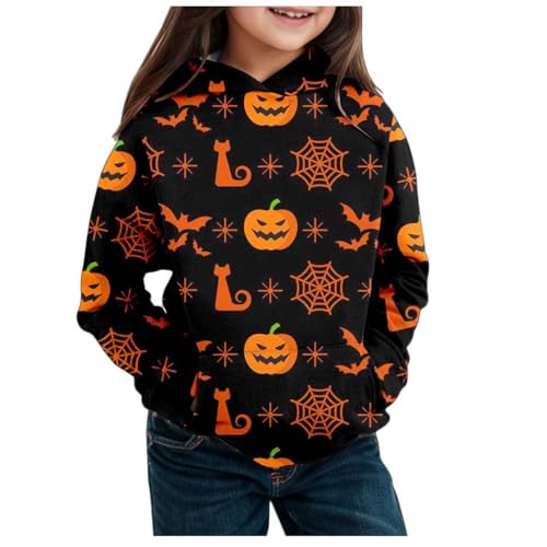 Strickjacke mädchen 128, Trainingsjacke Kinder, Leicht Casual Sport Trainingsjacke Kapuzenpullover Warm Halloween Kostüm Langarm Fleecejacke Sweatjacke mit Kapuze Sweatshirt Hoodie von Dwevkeful