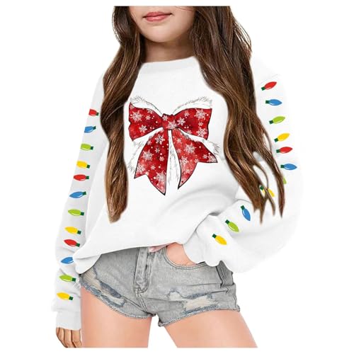 Ugly Weihnachtspullover, Langarmshirt Mädchen Weich Hochwertige Sweatshirt Strickpullover Warm Weihnachtspulli Pullover ohne Kapuze Weihnachten Mädchen Langarmshirt Weihnachtspullover von Dwevkeful