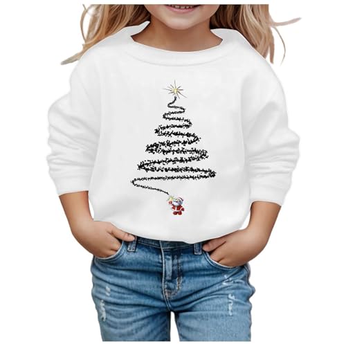 Weihnachts Pullover, Pullover Mädchen Weihnachten Pullover Weihnachtspullover Leicht Jungen Mädchen Strickpullover Sweatshirt Warm ohne Kapuze Weihnachtspulli Langarmshirt von Dwevkeful