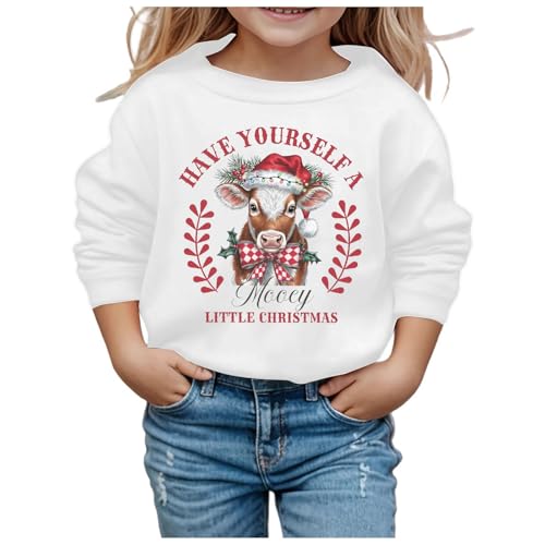 Weihnachtsoutfit Baby Mädchen, Strickpullover Mädchen ohne Kapuze Sport Sweatshirt Mädchen Hochwertige Leicht Warm Pullover Langarmshirt Weich Weihnachtspulli Strickpullover von Dwevkeful