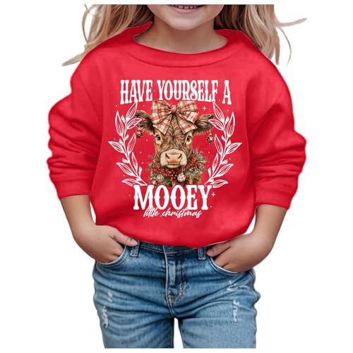 Weihnachtspullover Kinder 140, Langarmshirt Mädchen Weich Weihnachtspullover Warm Hochwertige Mädchen Leicht Pullover Sweatshirt Sport ohne Kapuze Strickpullover Weihnachtspulli von Dwevkeful