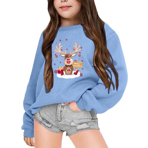 Weihnachtspullover Kinder Mit Led, Weihnachtspullover Kinder Leicht Jungen Mädchen ohne Kapuze Sweatshirt Weihnachtspulli Warm Weihnachten Strickpullover Pullover Langarmshirt Sweatshirt von Dwevkeful