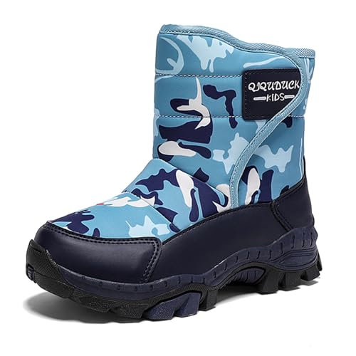 Winterstiefel Jungen 32, Winterschuhe Mädchen Winddicht Winterstiefel Kurzschaft Stiefel Kinder Winter Winterboots Schlupfstiefel Gefütterte Warm Outdoor Schneestiefel Winterschuhe von Dwevkeful