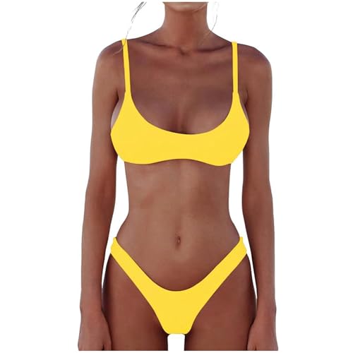 Zweiteiler Damen Sommer, Badeanzüge für Damen Push Up Leicht Sommer Schwimmanzug Bikini Zweiteiliger Große Größen Sexy Bademode Badeanzüge Rückenfrei Triangel String Swimsuit Badeanzug von Dwevkeful